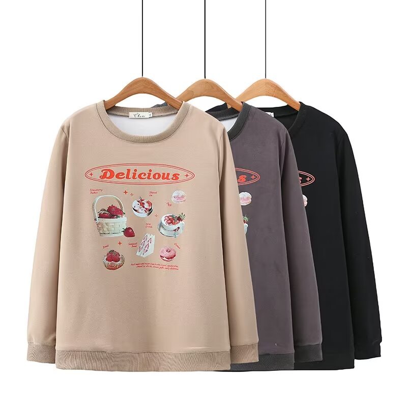 Spring fashionable trend sweatshirt with a round collar