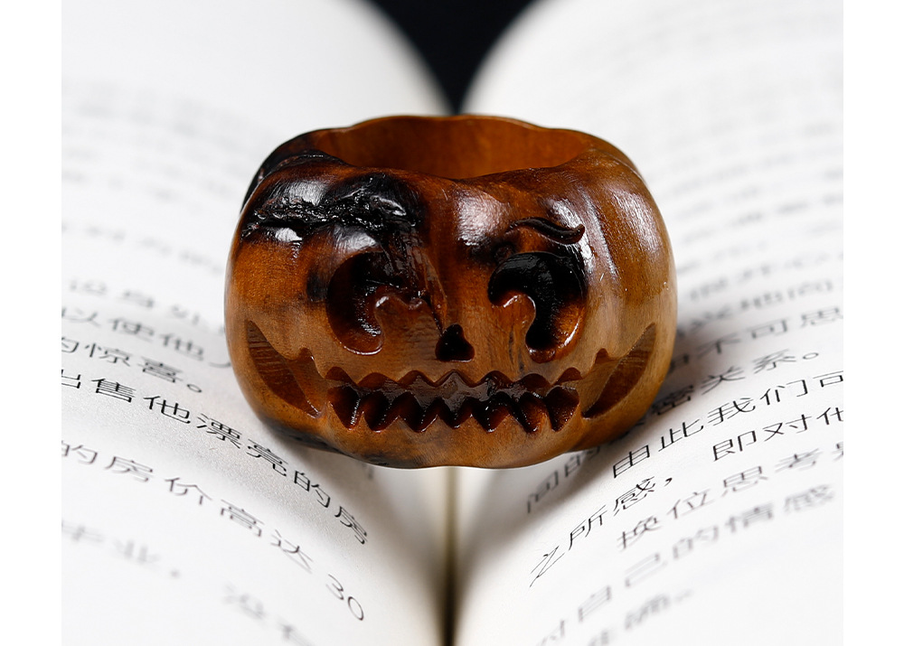 Lightning-striken jujube wood pumpkin monster bead DIY craft accessories, bracelet, spacer beads, pendants, creative accessories