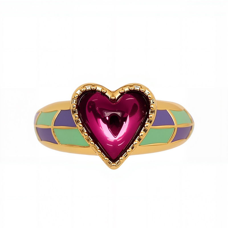 フランスのレトロな紫の目の愛の指輪の女性の軽豪華な大衆の設計の高級感は口を開けてファッションの個性の指の指輪をやめます。