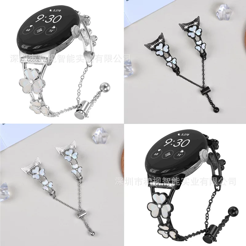Подходит для Google Pixel Watch 1/2/3 — ремешок Love Triple Leaf из сплава Google, новый металлический приватный ремешок