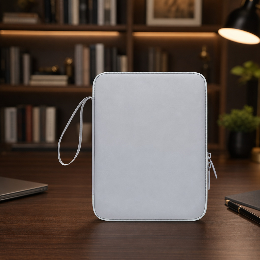 Factory direct PU flat storage bag for 10.9/ 12.9inch iPad, shockproof inner sleeve, faux leather texture, waterproof and wear-resistant