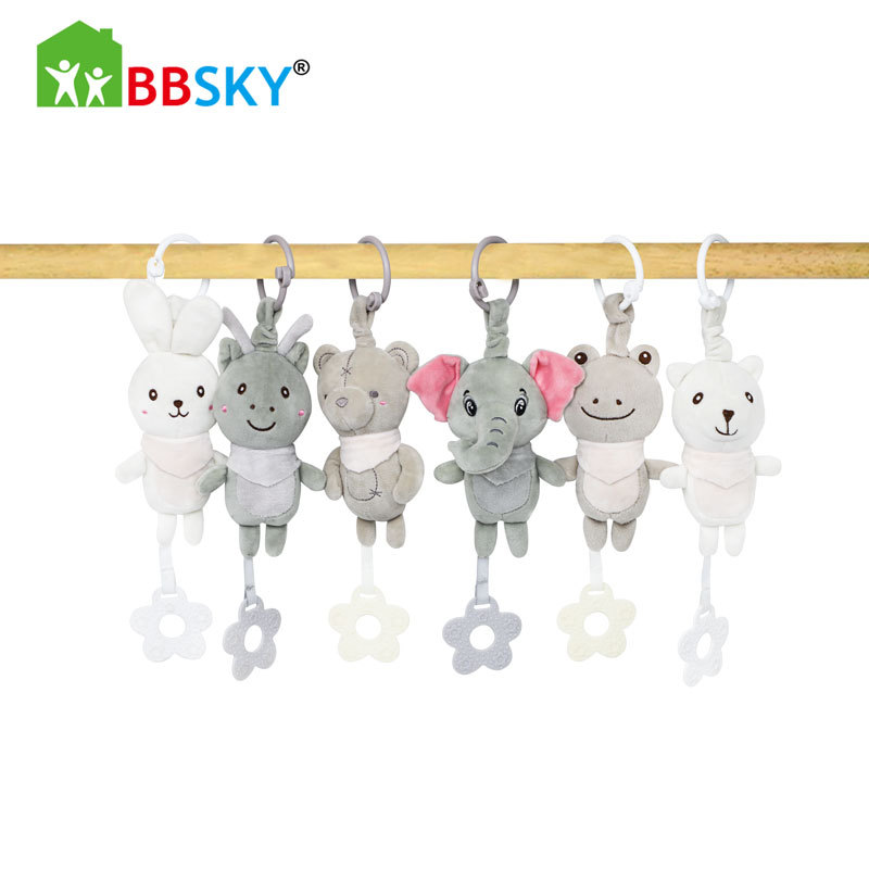 BBSKY gris blanco mordedor colgante conejo elefante Rana Oso Polar oso marrón ciervos colgante coche colgando más BB