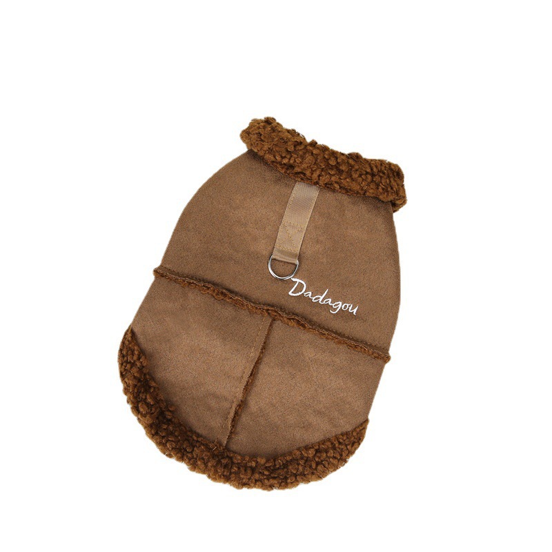 Ropa para perros pequeños, ropa de otoño e invierno, nuevo chaleco de piel de melocotón, mascota para perros pequeños Teddy Bichon, abrigo de algodón de terciopelo de invierno