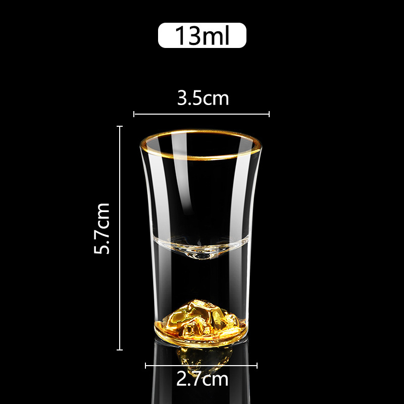 Taza de vino blanco conjunto casero pequeña copas de oro de hoja de oro copas de vino de una taza de vino de vidrio de alta calidad con marco
