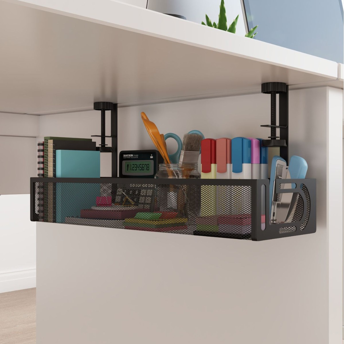 블랙 L입 대형 테이블 바닥바구니 (40*13*7cm)