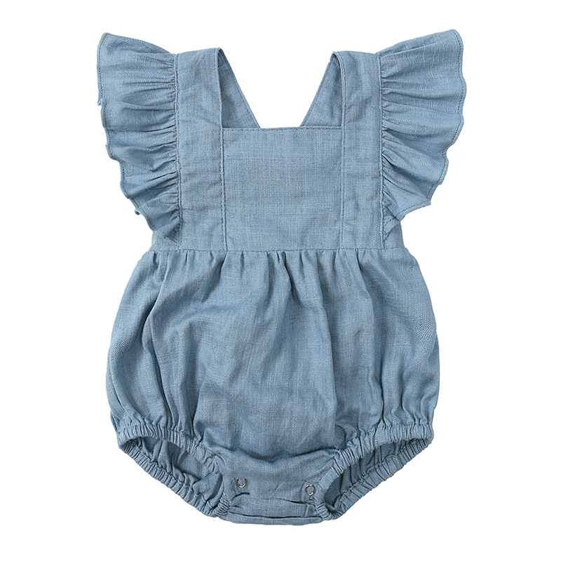Baby(0-2Years) Age Group Regular Fit Fit Type Basic Solid Color Cotton And Linen Baby Rompers