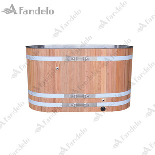 New Oval Cold Water Bath Sauna Bath Tub Red Cedar Plus Stainless Steel Liner Without Machine