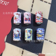 13*21mm银色印花KT猫汽水罐串珠 diy手链手机链包挂车挂饰品配件