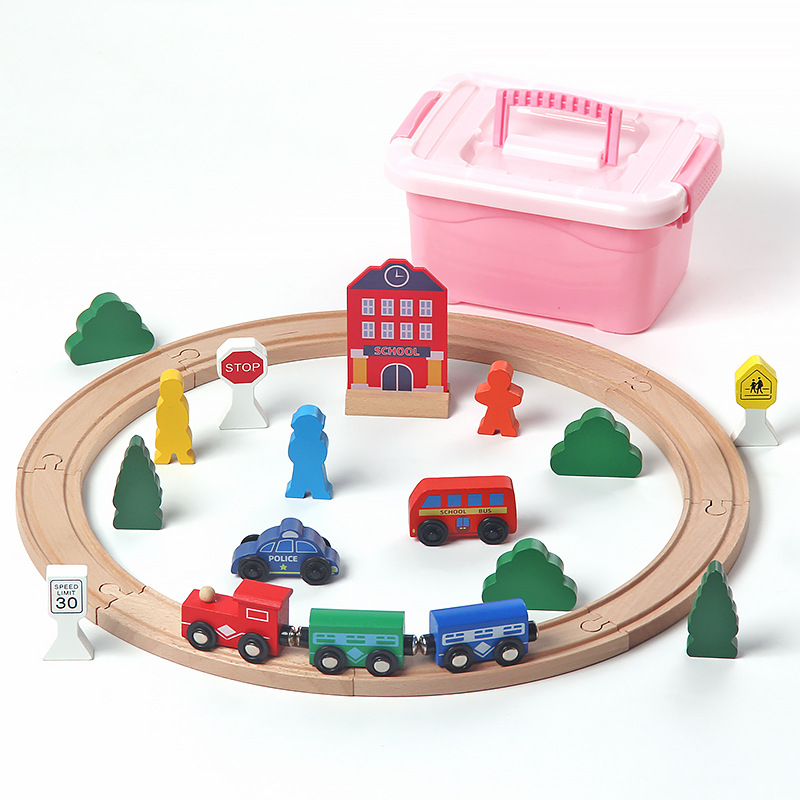 Juguete educativo de la pista del tren de la educación temprana de los niños juguete eléctrico de madera de la pequeña locomotora compatible con la pista de madera al por mayor