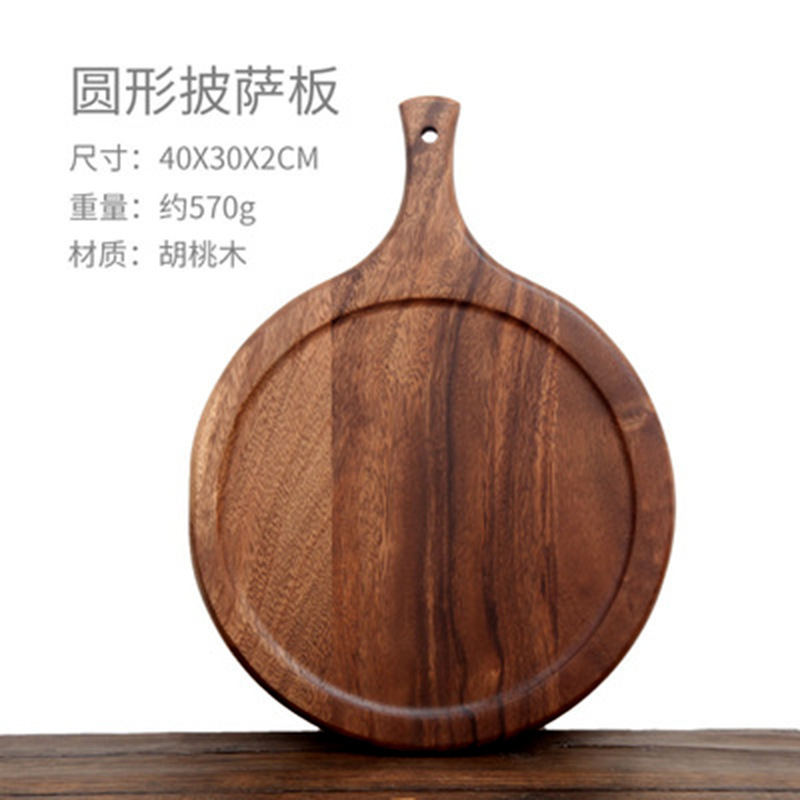 Transfronterizo japonés de madera maciza bandeja de madera sushi redondo pan casero tablero de filete tablero de pastel
