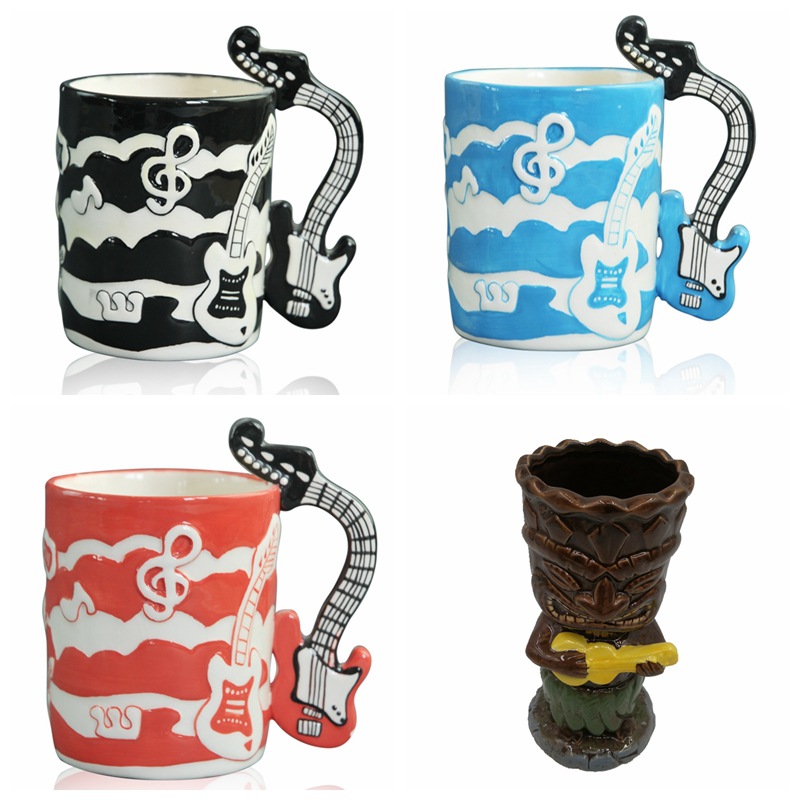 Taza ins guitarra música taza de agua de cerámica nota musical taza de agua guitarra eléctrica taza de café mini nota musical taza de leche