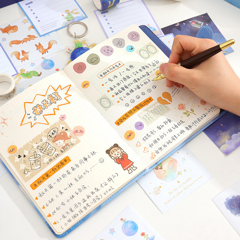 Set de regalo de cuaderno Prince para niños, cuaderno de aspecto elegante estilo Instagram, pegatinas, cintas adhesivas, regalos para estudiantes image 3