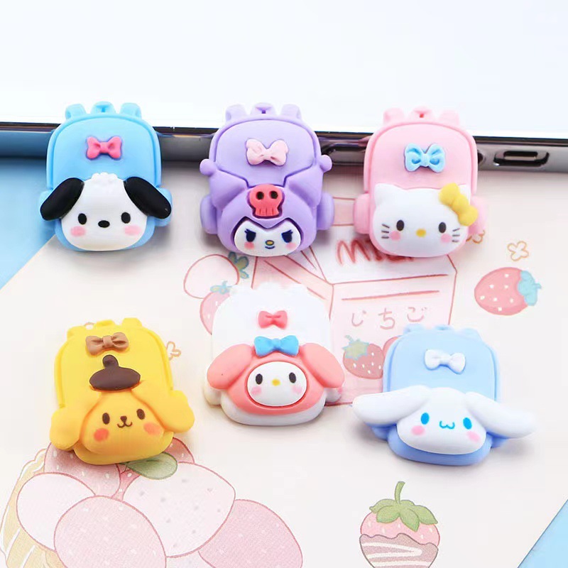 Resina de dibujos animados DIY pegamento crema caja del teléfono accesorios mochila forma melodía Pacha perro Niños Accesorios para el cabello al por mayor