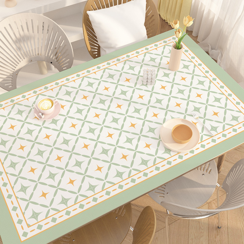 Simple Small Fresh Silicone Table Mat Household Food Grade Table Mat Waterproof Oil-proof Anti-scalding Non-washable Rectangular Tablecloth