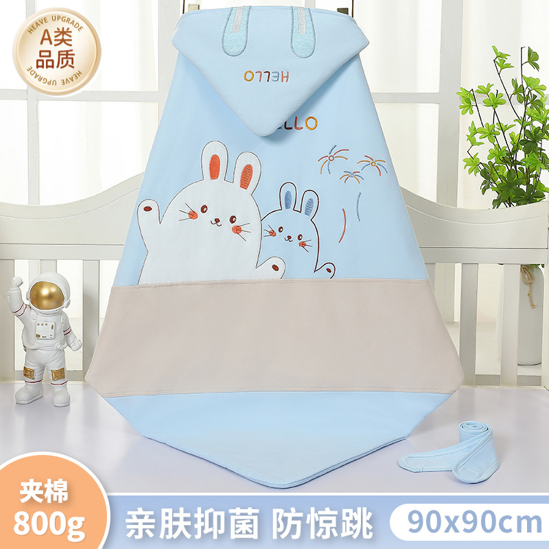 Newborn Baby Wrap Single Spring, Autumn and Winter Three-Layer Quilted Baby Quilt Type a Pure Cotton Anti-Jump Quilt Delivery Room Swaddle
