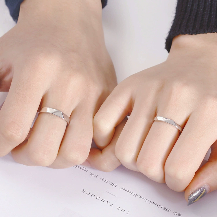 Copper silver ring for beloved, universal accessory for men and women, Japanese and Korean, simple and elegant design