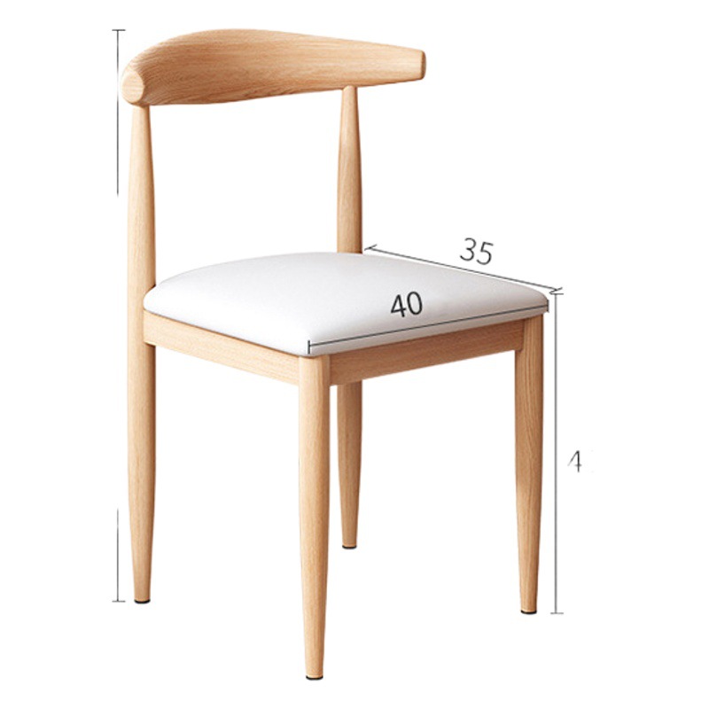 Silla de cuerno Silla de comedor respaldo taburete hogar escritorio nórdico y silla moderna minimalista mesa de comedor silla imitación madera maciza taburete de hierro