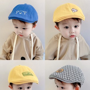 Baby Hat Spring and Autumn Children's British Beret Boys' Cap Girls' Painter's Cap Retro Forward Cap Fashion
