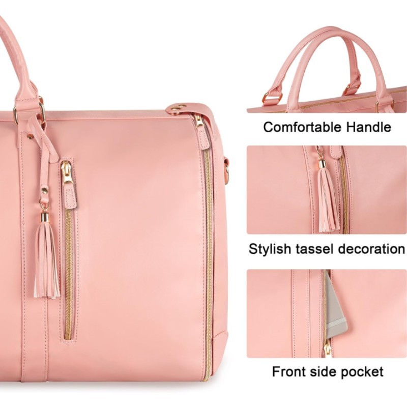 Waterproof Function Solid Color Pattern All Seasons Season Unisex Elegant Streetwear Solid Color Pu Leather Waterproof Travel Bags