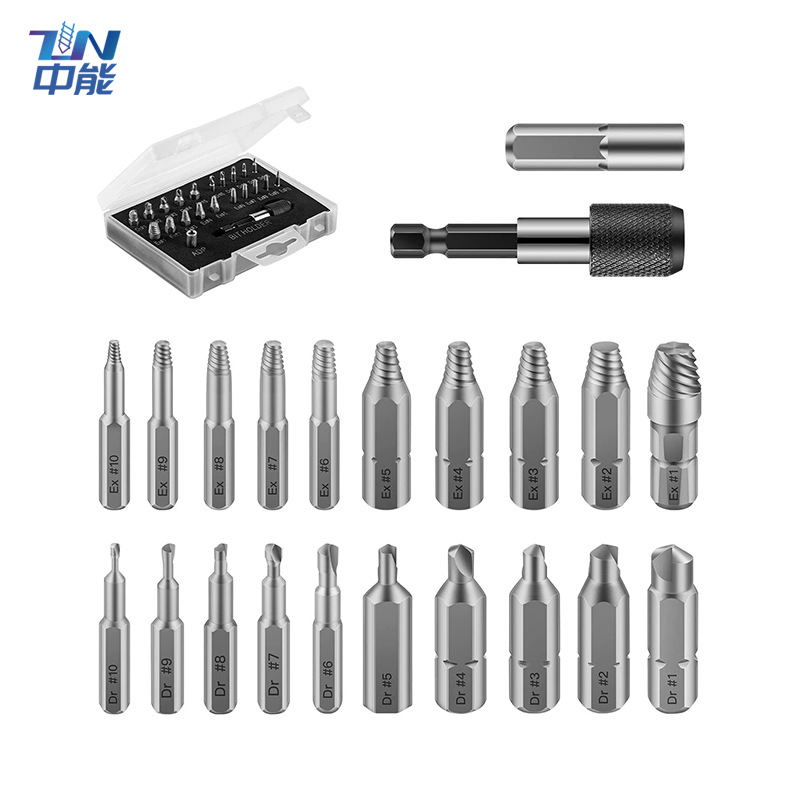 高速钢22件套断丝取出器断头螺钉器破损拧花螺丝拆除修复工具钨钢