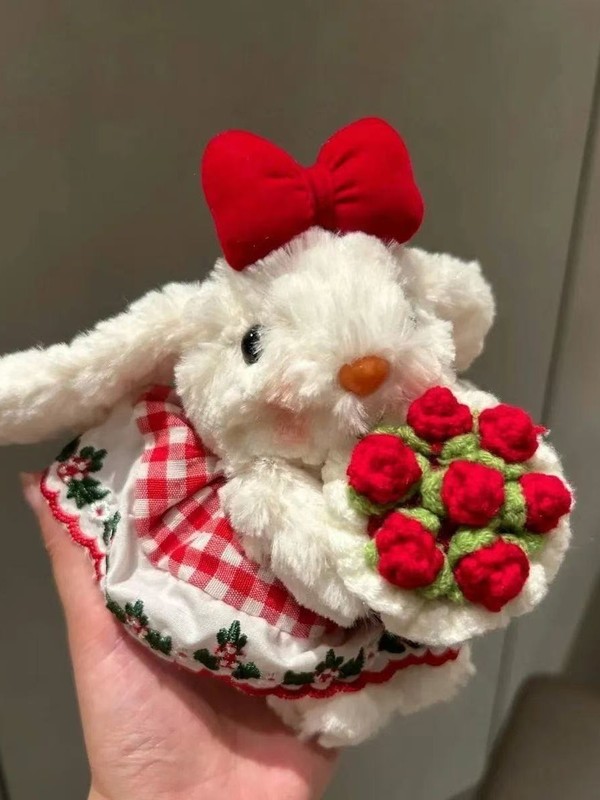 かわいい垂れ耳ウサギ人形ボニーウサギバッグペンダントキーホルダーぬいぐるみペンダントバレンタインデーギフト|undefined