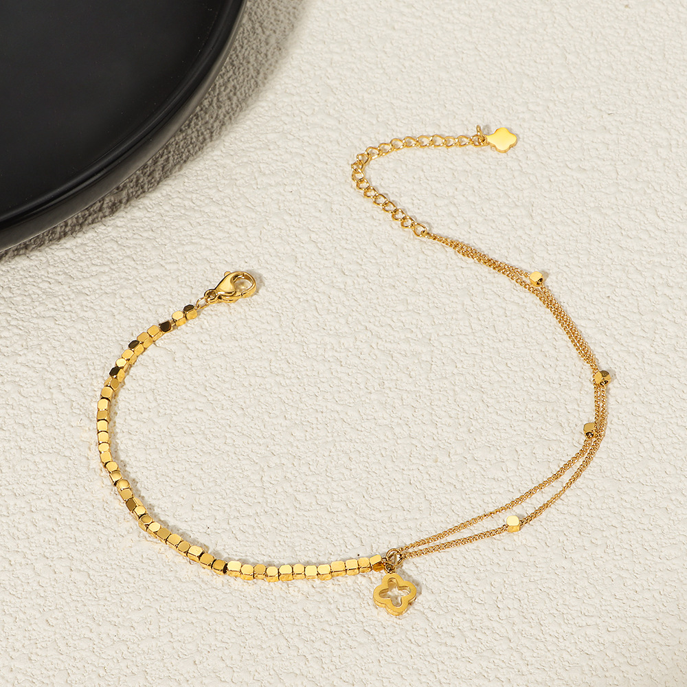 Lichte luxe high-end niche design explosieve vier-blad klaver splicing armband_voghion.com