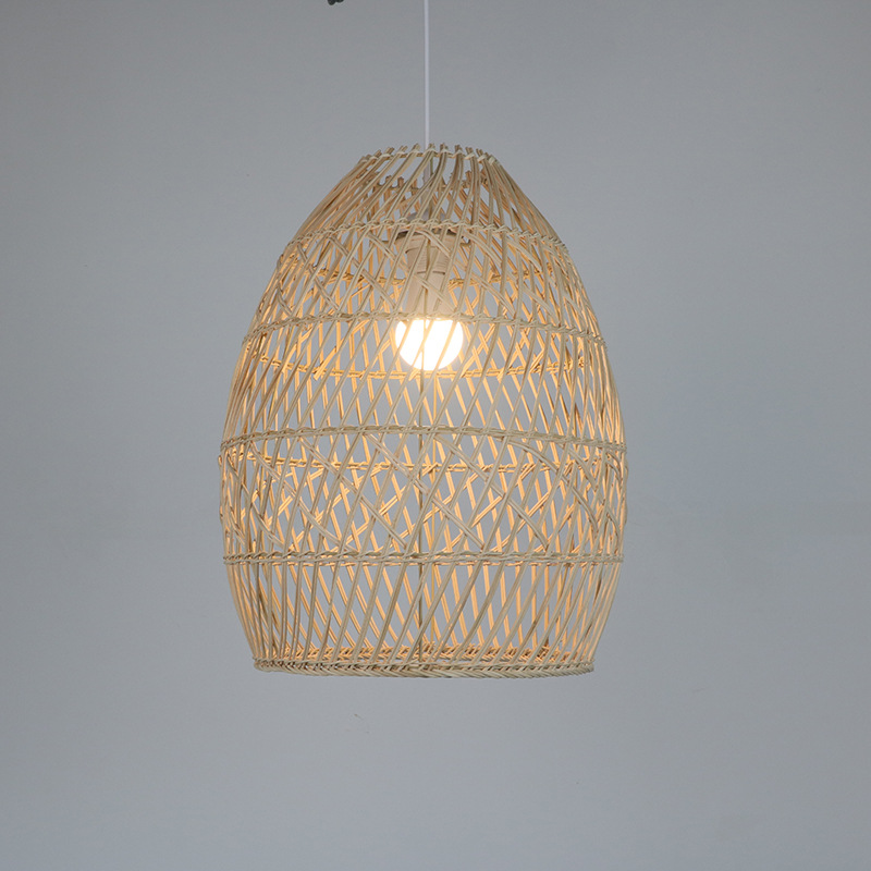 Restaurante chino creativo Nido de Pájaro lámparas tejidas a mano restaurante del sudeste asiático Restaurante Casa de Té de una sola cabeza lámpara tejida de Bambú