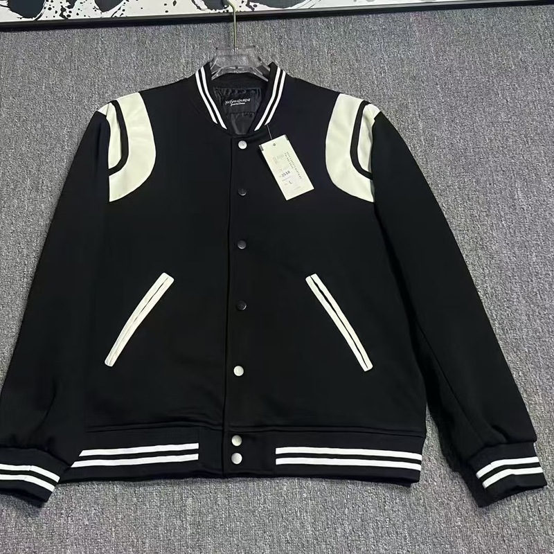 【顶级正确版本】SLP权志龙同款秋冬拼接混纺羊毛夹克棒球服外套|undefined