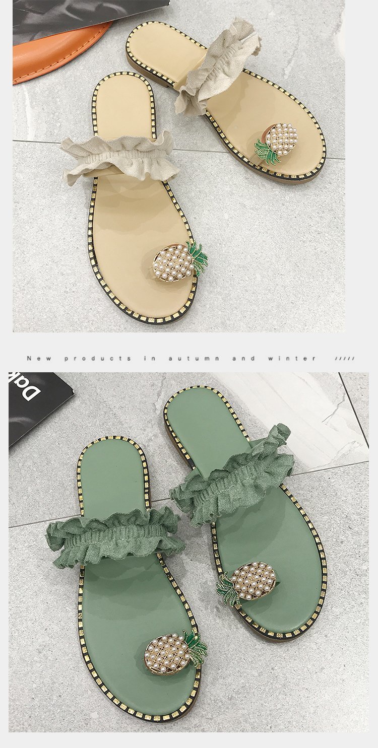 Neue Zehensandalen Mit Ananas-spitze-strandschuhen display picture 5