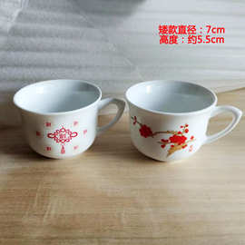 KF15家用陶瓷小茶杯老式茶碗简约中国结功夫茶具套装陶瓷茶壶盖碗