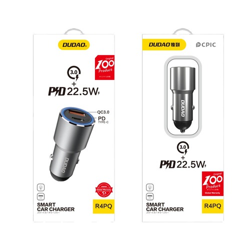 Unique R4PQ car charger PD20W fast charging dual-port USB one-to-two cigarette lighter conversion plug
