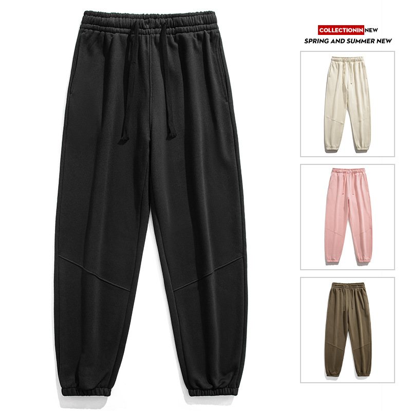 2023 otoño e invierno nuevo 350g Terry sweatpants hombres y mujeres mismo engrosado cómodo deportes casual moda elástico boca