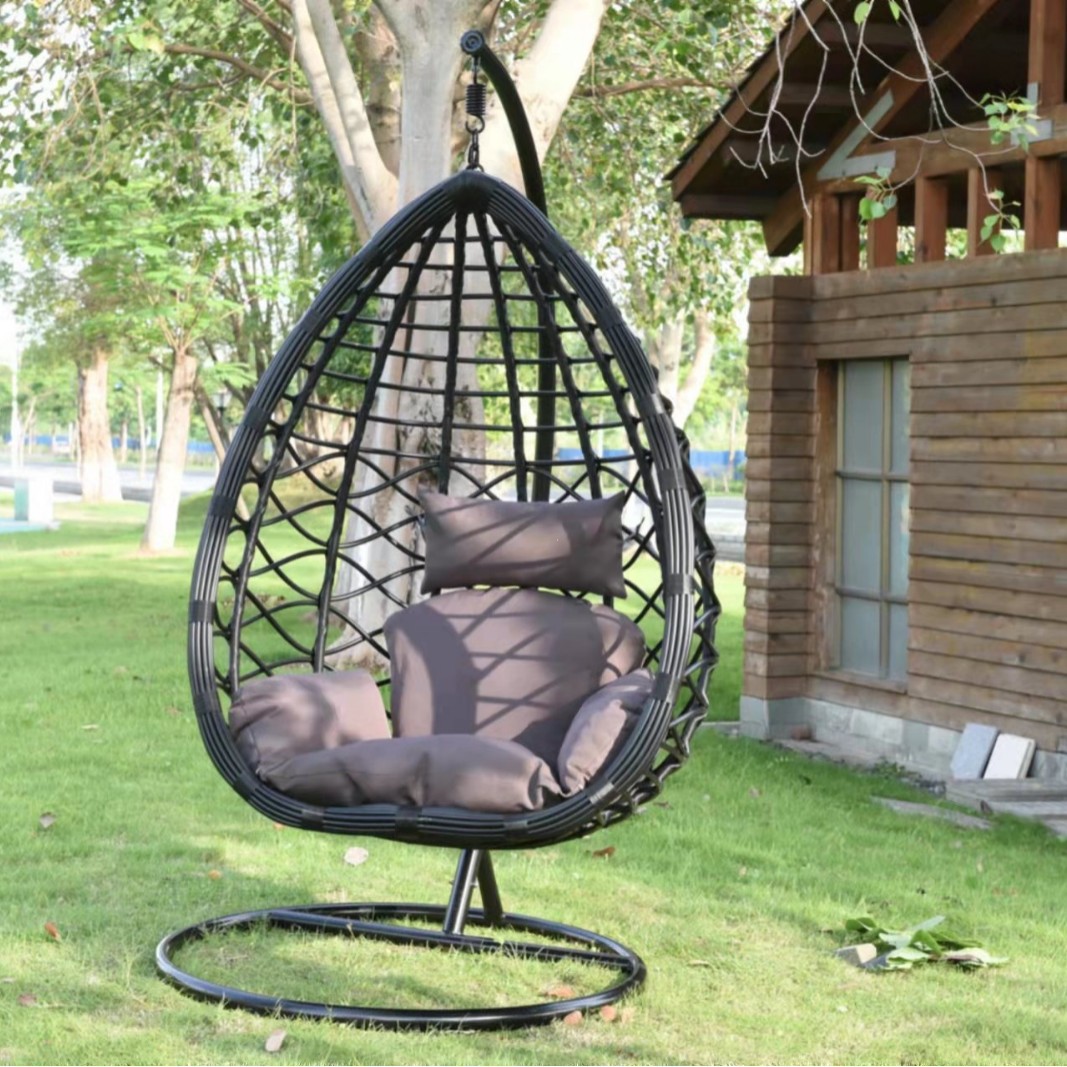 Silla Mecedora Colgante Doble con Estructura Metálica, Móvil y Reclinable, para Parque y Balcón image 28