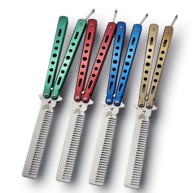 Factory wholesale unsharpened butterfly comb CS:GO practice knife folding comb hand movement training swing comb ornamental knife