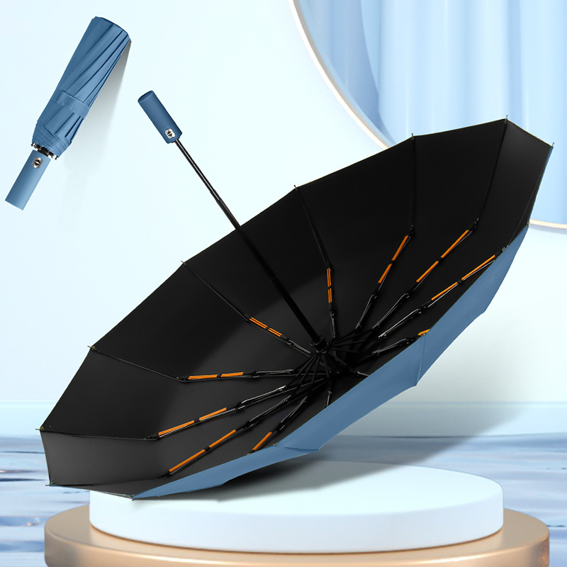 24 bones fully automatic umbrella large vinyl folding parasol sun protection wholesale sun umbrella rain umbrella