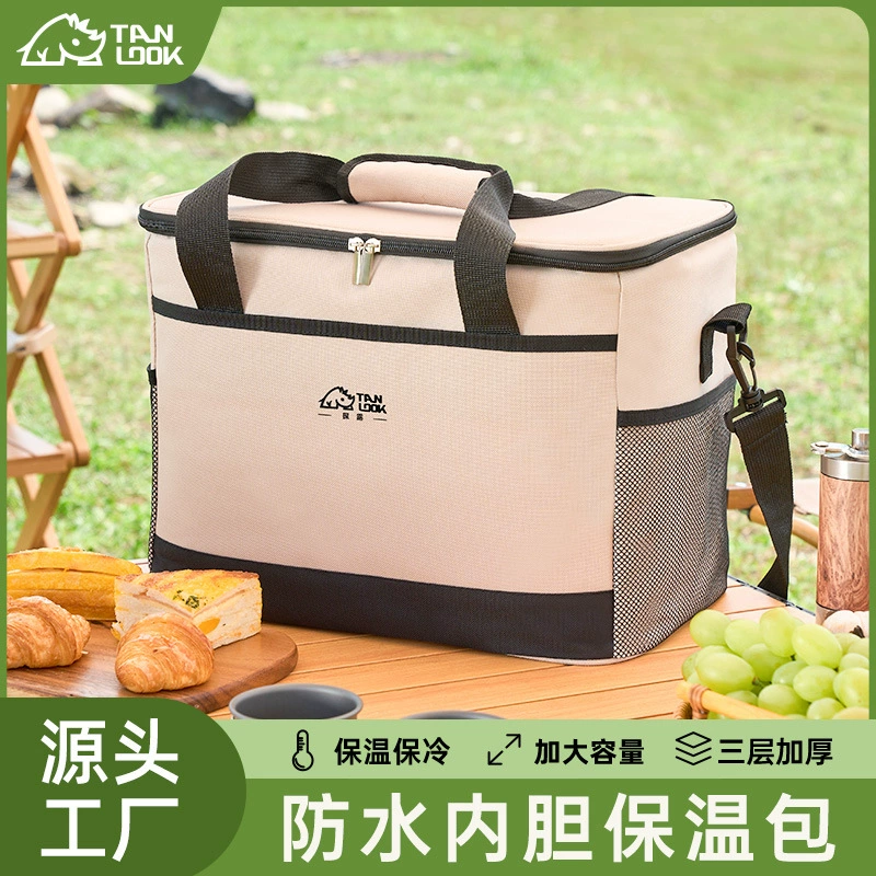 探露 Travel handheld thermal bag for camping, capacious waterproof picnic bag for home use