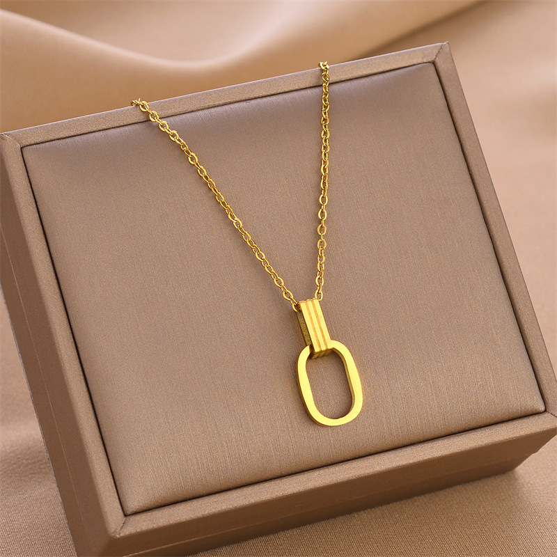 Collar de acero de titanio nuevo transfronterizo, joyería femenina, personalidad de moda, venta caliente simple, joyería de cadena de clavícula femenina, collar creativo image 189