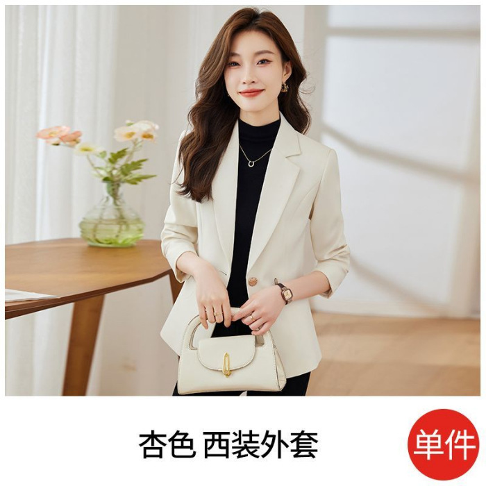 黑色韩版西装外套女新款春秋季时尚外穿小香风小个子休闲西服上衣|undefined