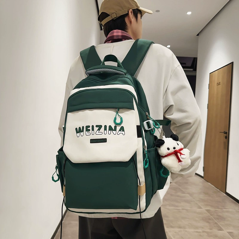 Fashionable trend backpack for men and women, travel capacious school bag for traveling for leisure, Korean style