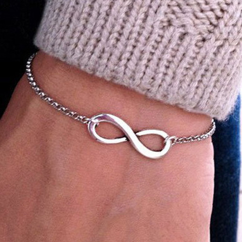Eurasian cross-border accessories, niche minimalist Möbius loop bracelet, metal versatile chain Valentine's Day gift