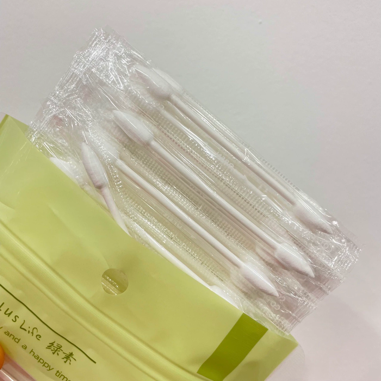 绿素 Pack, handheld absorbent cotton, double-sided cotton swabs, cotton pads, 100 pieces