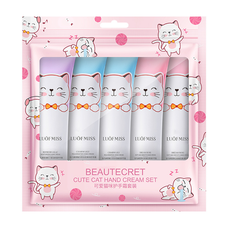 Lofan hermoso gato lindo mano crema traje hidratante cuidado mano lubricación mano crema traje