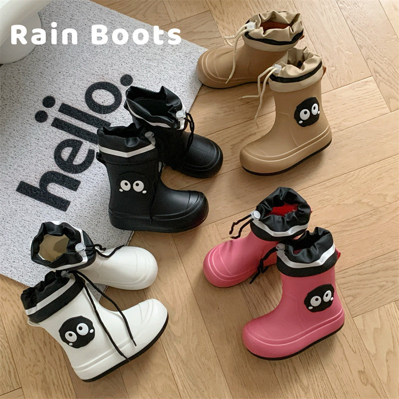 Children's Rain Boots, Girls' Non-Slip Water Shoes, Mid-Tube Student Rain Boots, Middle-Aged and Older Kidsren's Rain Boots, Waterproof Cartoon Rain Boots