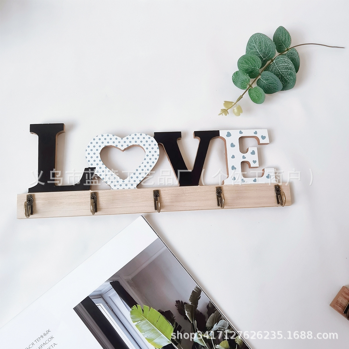 Gancho de pared de madera para guardar llaves, decoración de pared estilo pastoral, decoración de habitación, gancho de estilo rústico. image 1