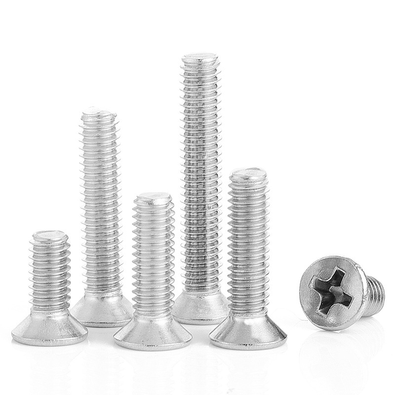 201不锈钢沉头螺丝十字槽平头螺钉机牙螺丝机螺钉螺栓M2|M3|M4|M6