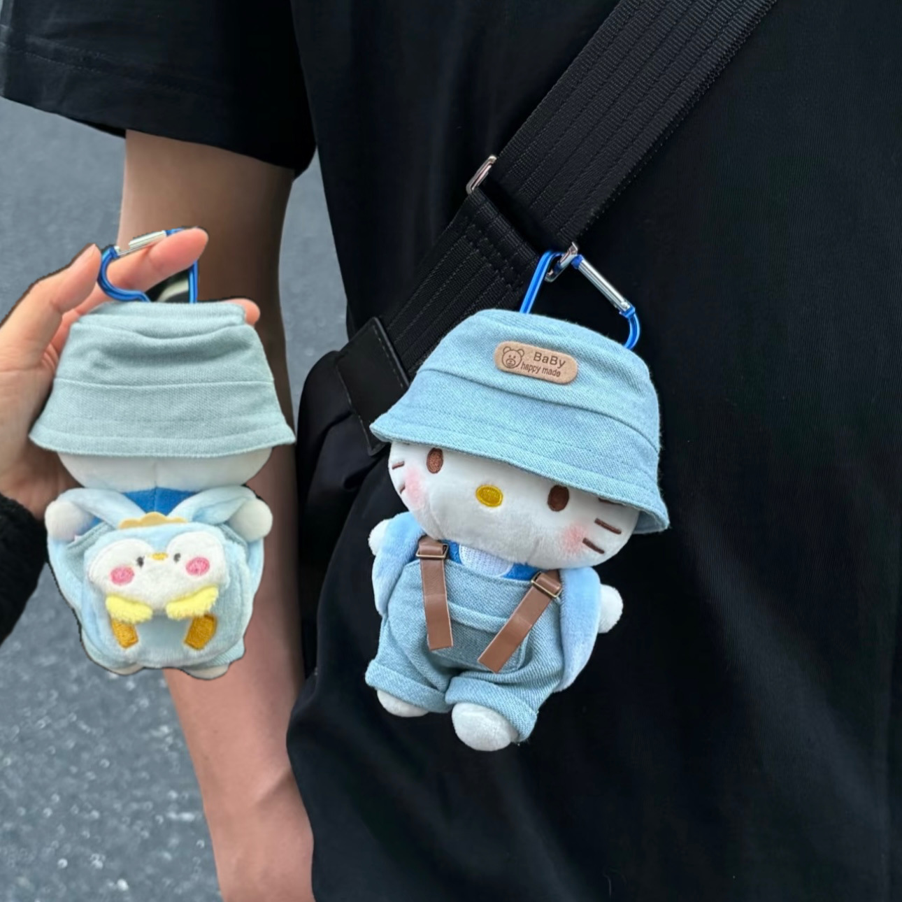 Genuino clásico KT Hello Kitty mochila bolso colgante dibujos animados lindo hellokitty llavero muñeca de felpa mujer