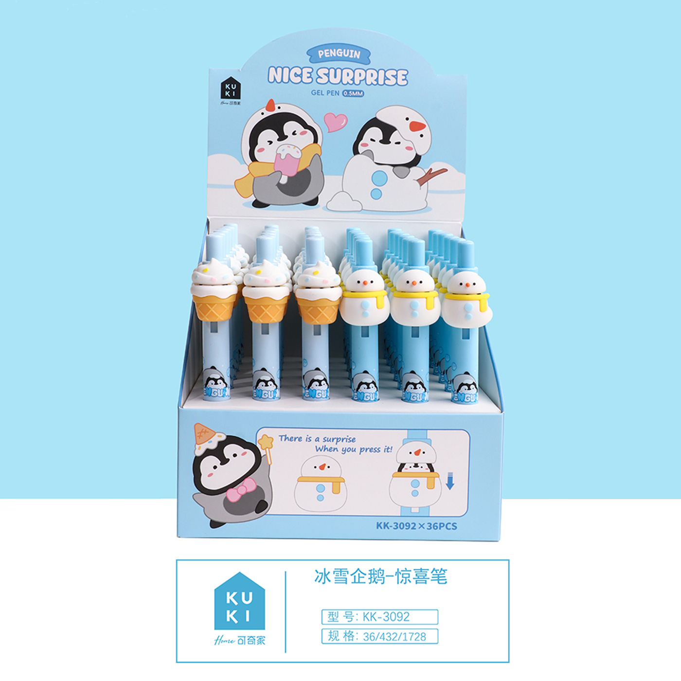 Pingüino de nieve - Pluma sorpresa