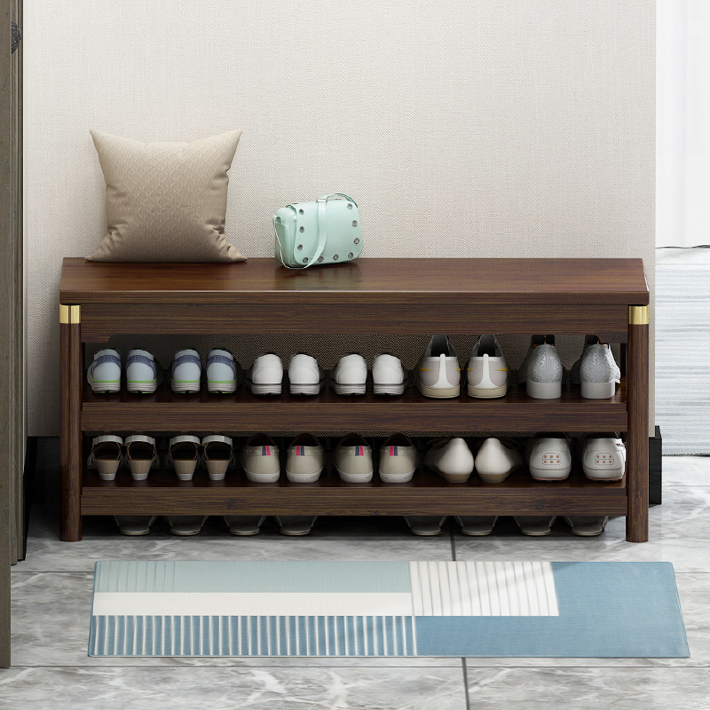 Nuevo estilo chino cambio de zapatos taburete casa puerta usando taburete casa simple taburete largo puede sentarse zapato estante zapato tienda zapato prueba de heces