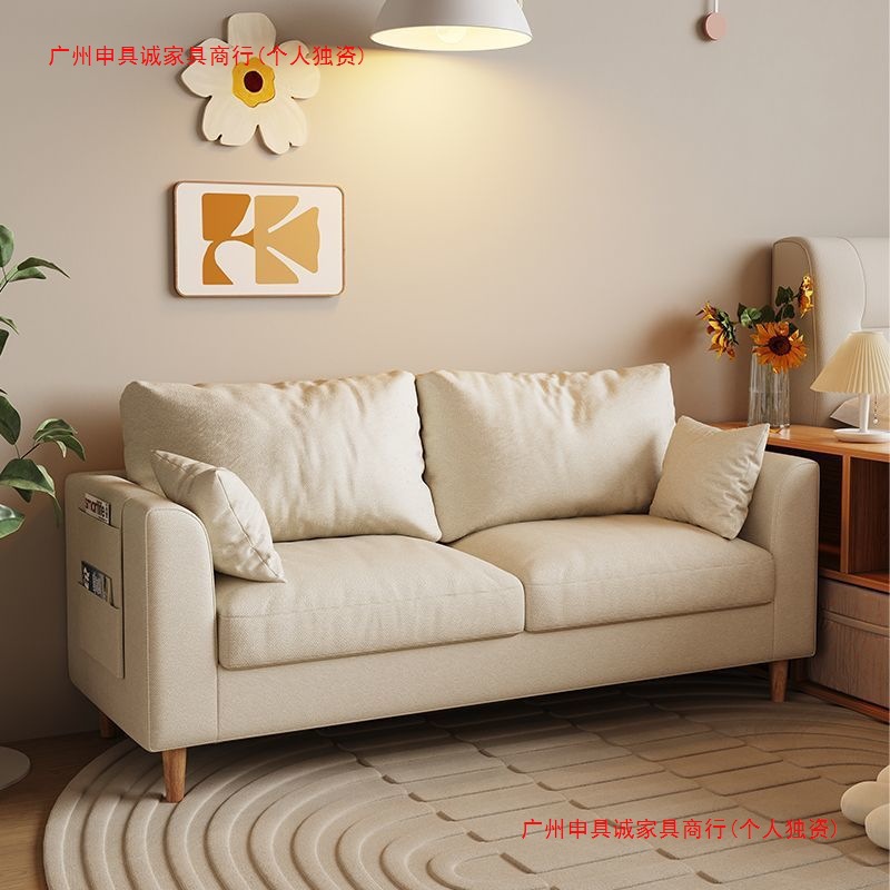 Sofa Rental House Bedroom Clothing Store Simple Apartment Living Room Internet Celebrity Double Three-Person Fabric Small Apartment Sofa