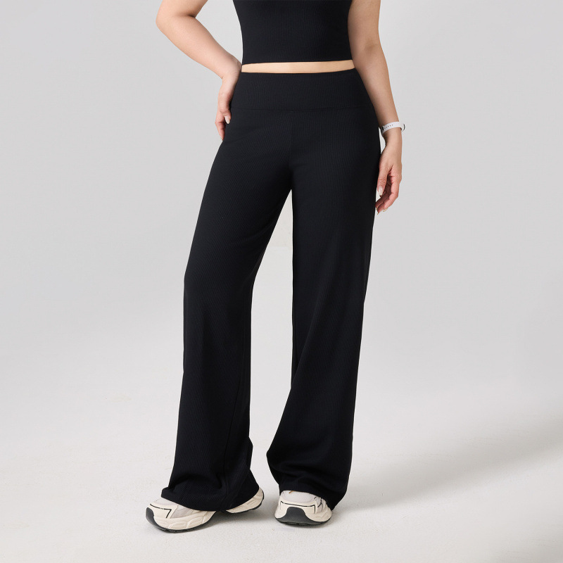 Pantalones de pierna ancha desnudos sueltos, pantalones de pierna ancha para correr sin bolsillo. image 6